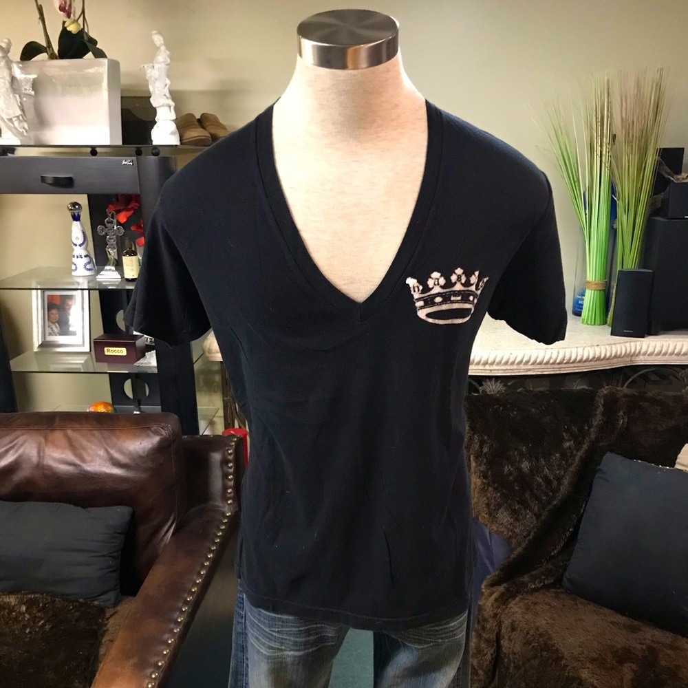 HARD 8 men’s low V neck T-shirt Large